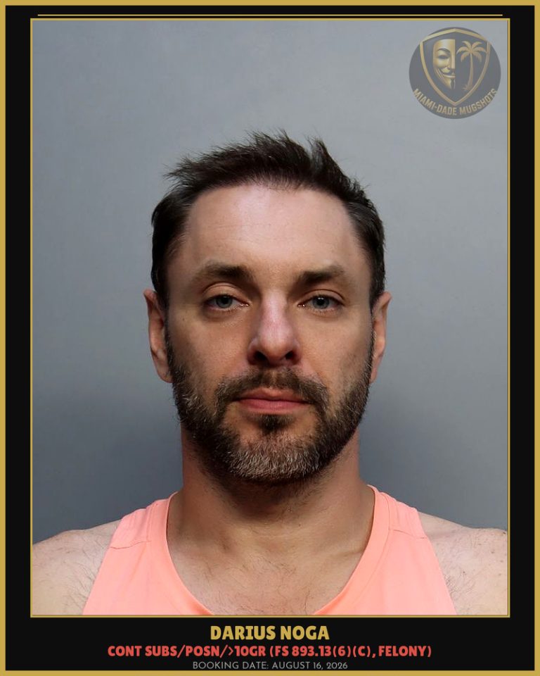 Darius Noga Arrested – Miami-Dade County (August 16, 2026)