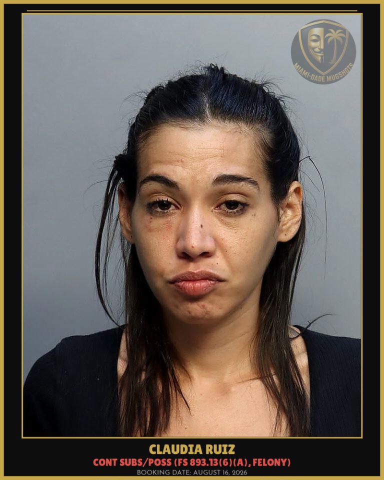 Claudia Ruiz Arrested – Miami-Dade County (August 16, 2026)