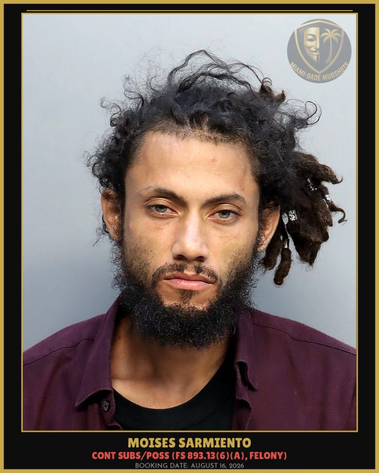 Moises Sarmiento Arrested – Miami-Dade County (August 16, 2026)