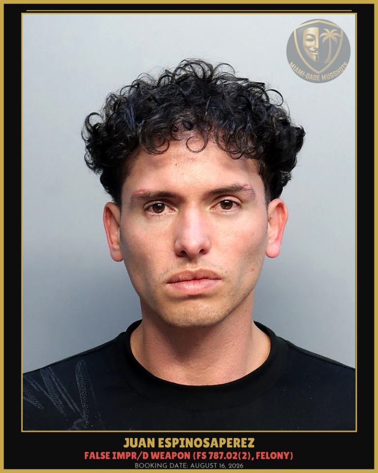 Juan Espinosaperez Arrested – Miami-Dade County (August 16, 2026)