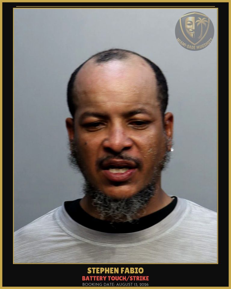 Fabio Stephen Arrested – BATTERY TOUCH/STRIKE – Miami-Dade County (August 13, 2026)