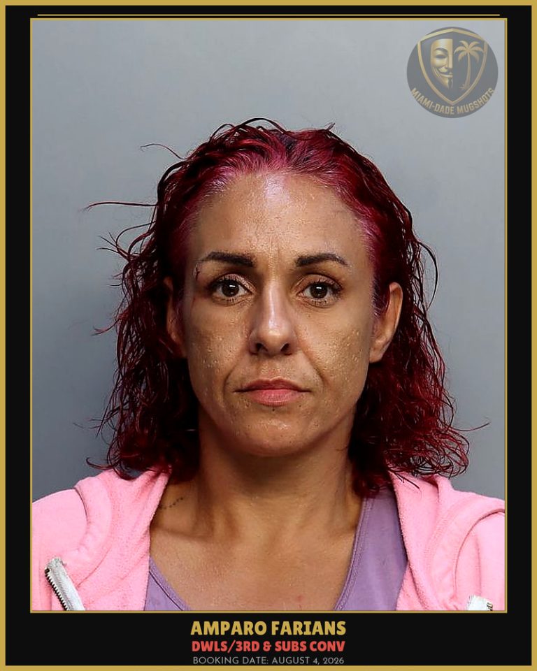 Farians Amparo Arrested – DWLS/3RD & SUBS CONV – Miami-Dade County (August 4, 2026)