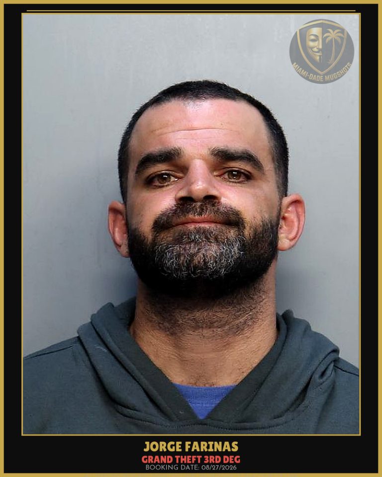 Farinas Jorge Arrested – GRAND THEFT 3RD DEG – Miami-Dade County (Unknown)