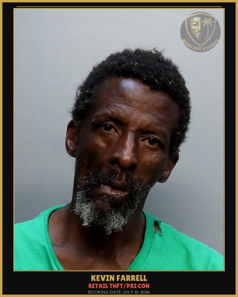 Farrell Kevin Bruce Arrested – RETAIL THFT/PRI CON – Miami-Dade County (July 21, 2026)