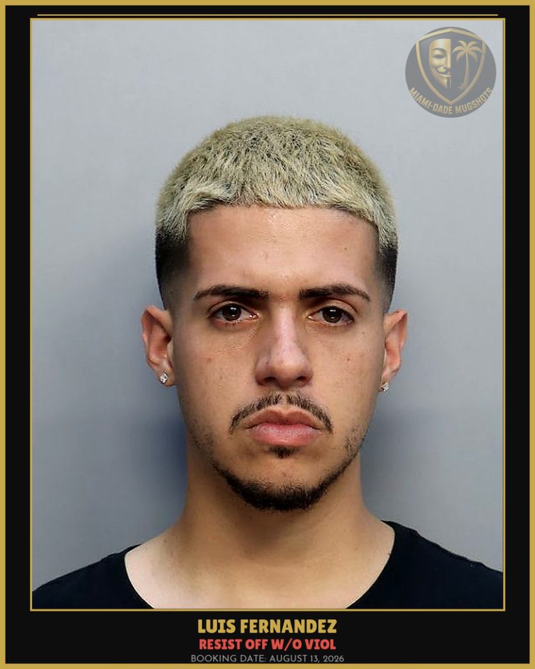Fernandez Luis  Enrique Arrested – RESIST OFF W/O VIOL – Miami-Dade County (August 13, 2026)