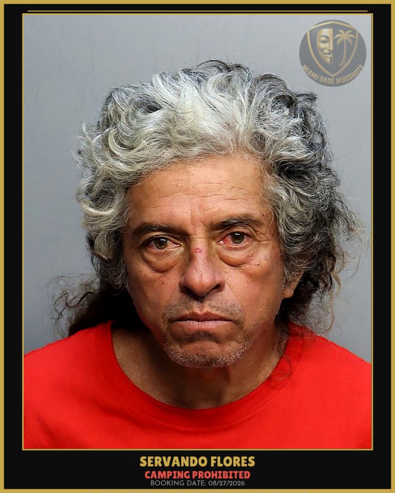 Flores Servando Arrested – CAMPING PROHIBITED – Miami-Dade County (Unknown)