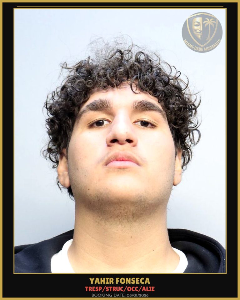 Fonseca Yahir Arrested – TRESP/STRUC/OCC/ALIE – Miami-Dade County (August 1, 2026)