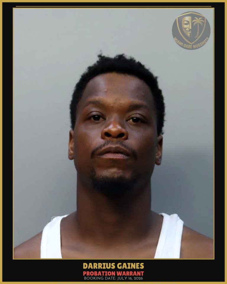 Gaines Darrius E Arrested – PROBATION WARRANT – Miami-Dade County (July 16, 2026)