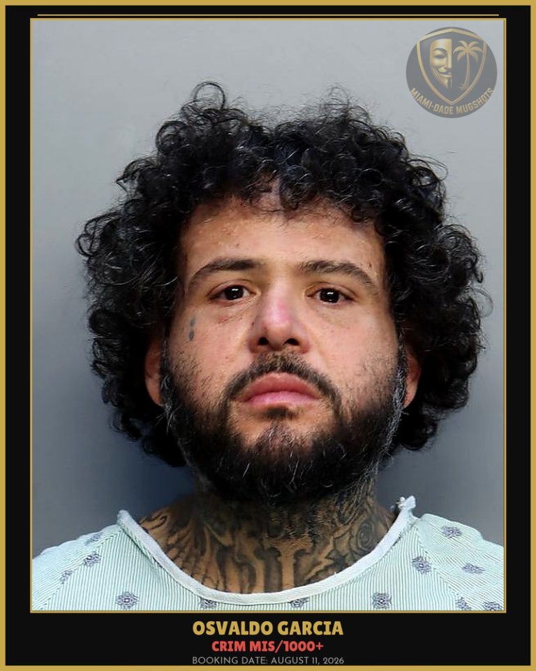 Garcia Osvaldo  Steven Arrested – CRIM MIS/1000+ – Miami-Dade County (August 11, 2026)