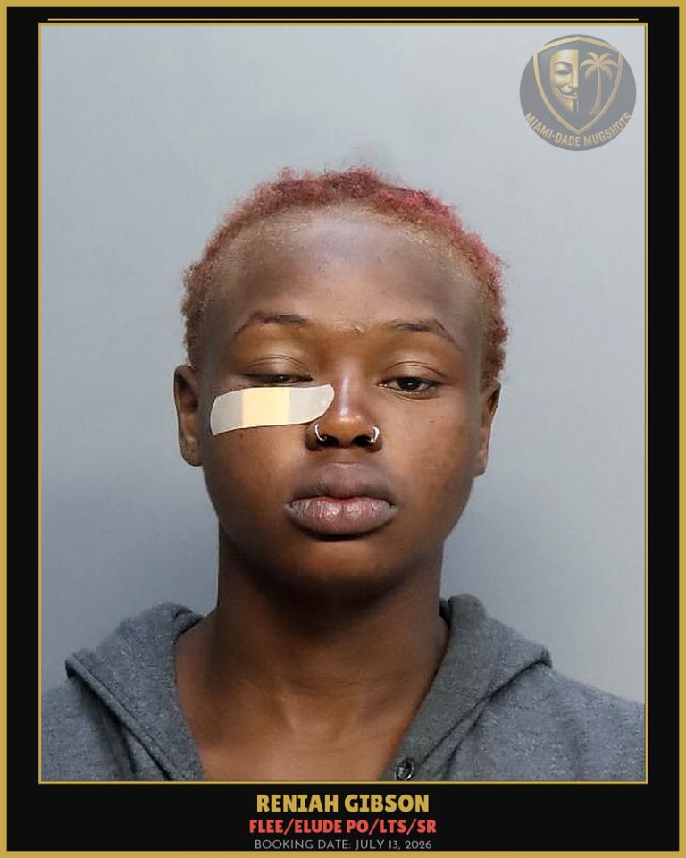 Gibson Reniah  J Arrested – FLEE/ELUDE PO/LTS/SR – Miami-Dade County (July 13, 2026)
