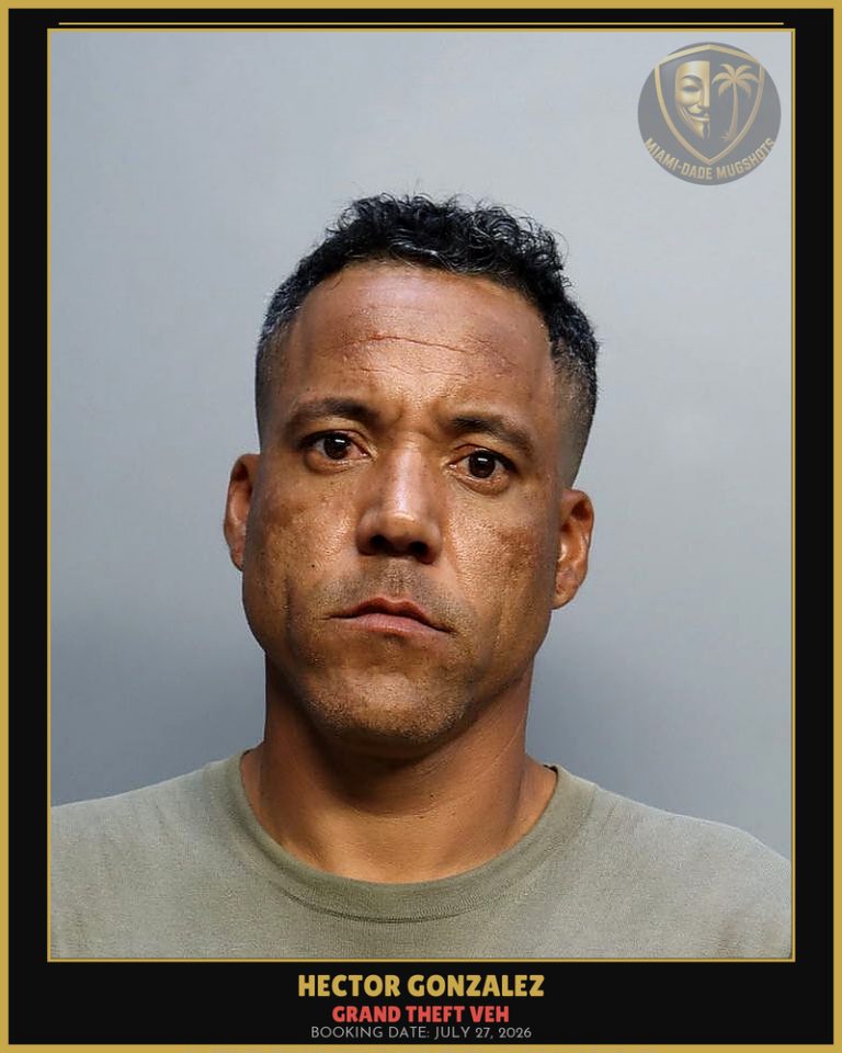 Gonzalez Hector Arrested – GRAND THEFT VEH – Miami-Dade County (July 27, 2026)