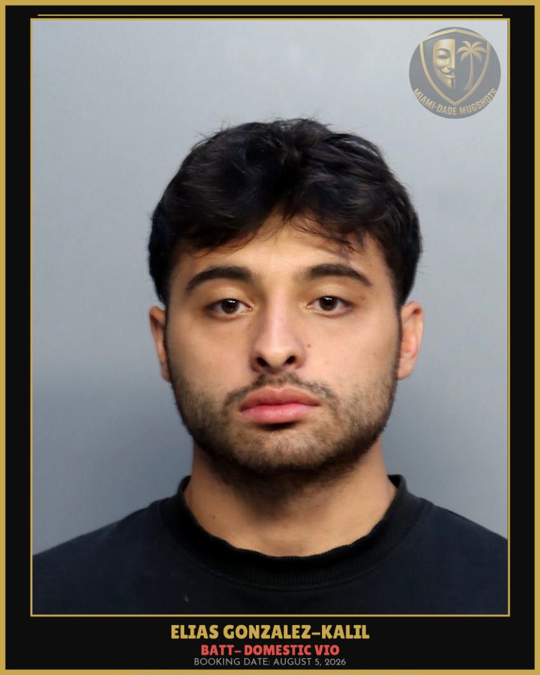 Gonzalez-Kalil Elias  Daniel Arrested – BATT- DOMESTIC VIO – Miami-Dade County (August 5, 2026)