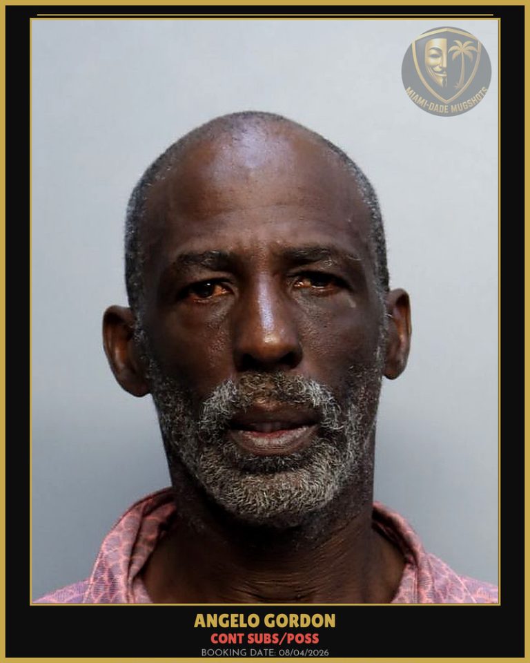 Gordon Angelo  Quinn Arrested – CONT SUBS/POSS – Miami-Dade County (August 4, 2026)