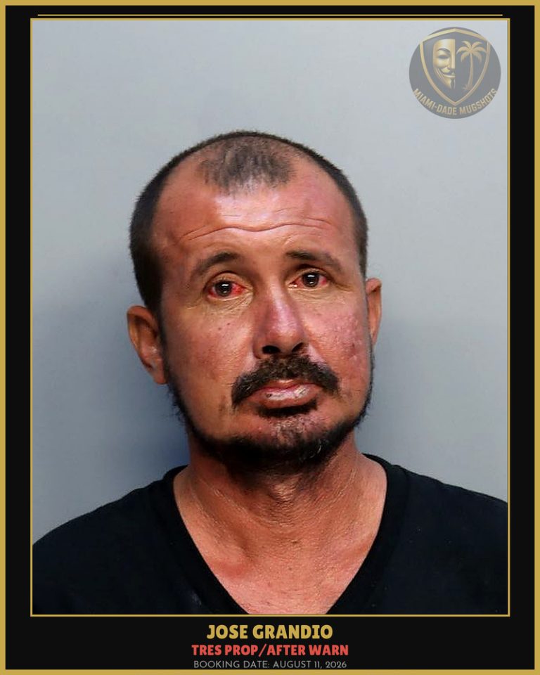 Grandio Jose Arrested – TRES PROP/AFTER WARN – Miami-Dade County (August 11, 2026)