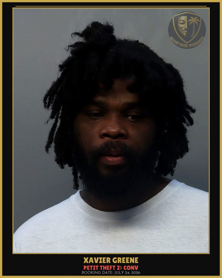 Greene Xavier Arrested – PETIT THEFT 2> CONV – Miami-Dade County (July 24, 2026)