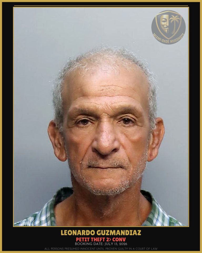 Guzmandiaz Leonardo Arrested – PETIT THEFT 2> CONV – Miami-Dade County (July 13, 2026)