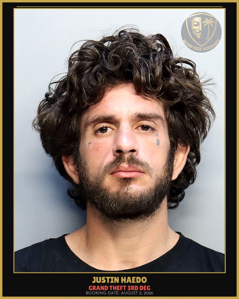 Haedo Justin Javier Arrested – GRAND THEFT 3RD DEG – Miami-Dade County (August 2, 2026)
