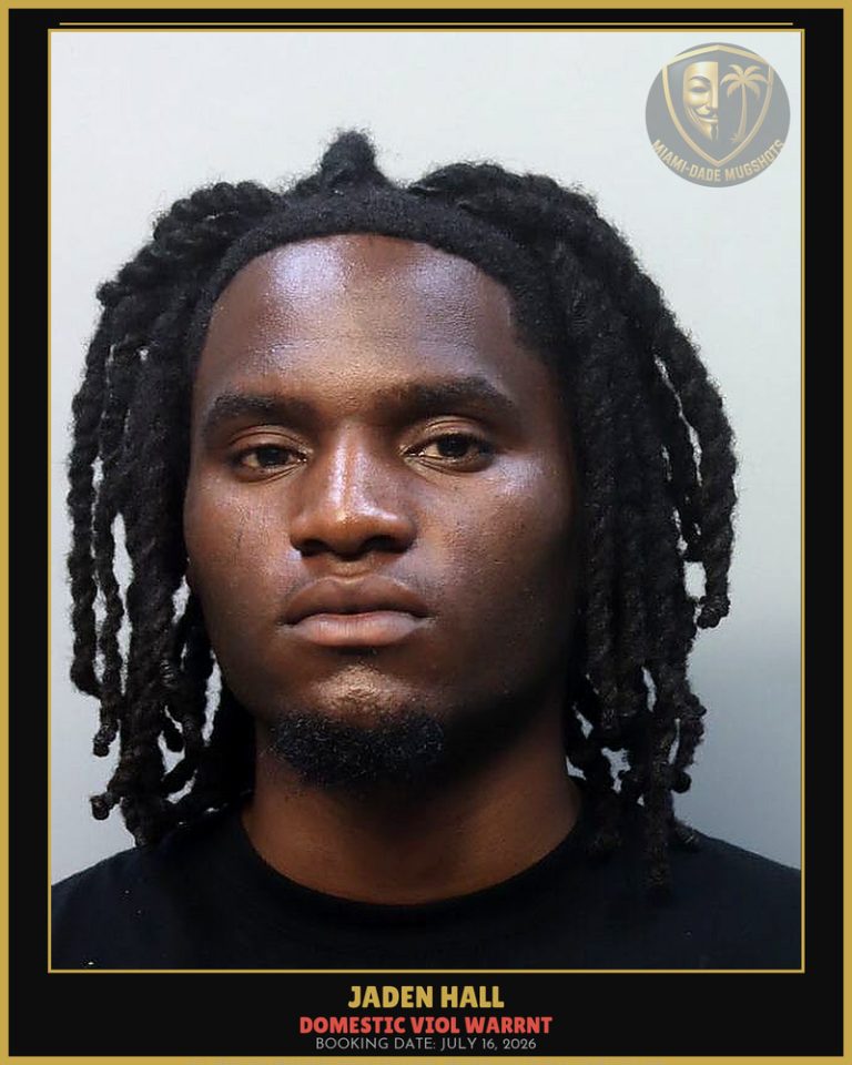 Hall Jaden Arrested – DOMESTIC VIOL WARRNT – Miami-Dade County (July 16, 2026)