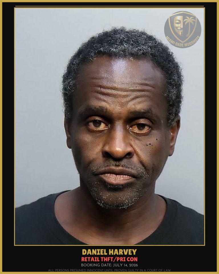 Harvey Daniel  Otis Arrested – RETAIL THFT/PRI CON – Miami-Dade County (July 14, 2026)