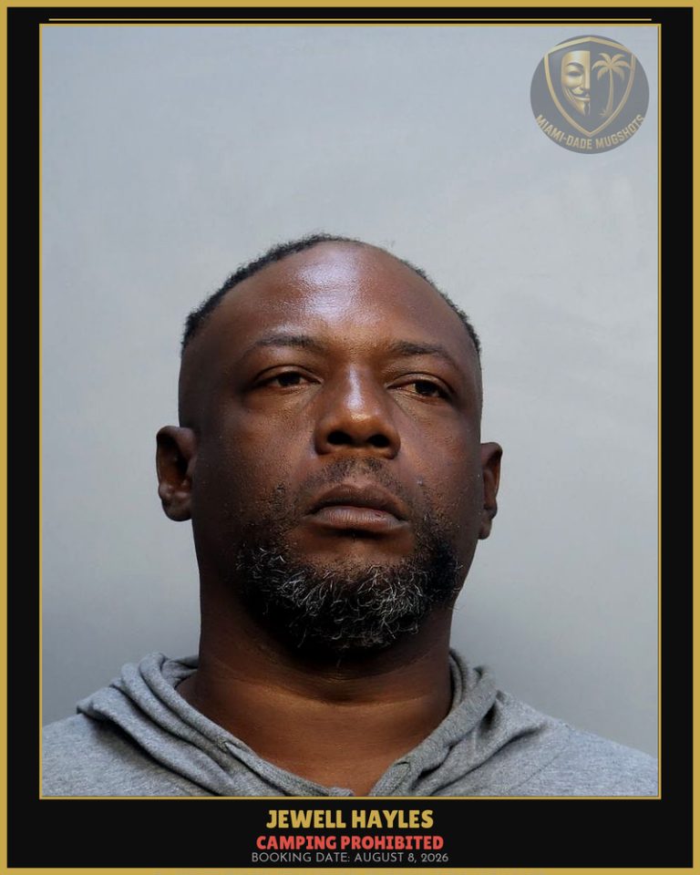 Hayles Jewell  Shepiero Arrested – CAMPING PROHIBITED – Miami-Dade County (August 8, 2026)
