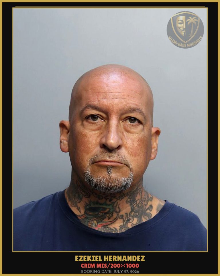 Hernandez Ezekiel James Arrested – CRIM MIS/200><1000 – Miami-Dade County (July 27, 2026)