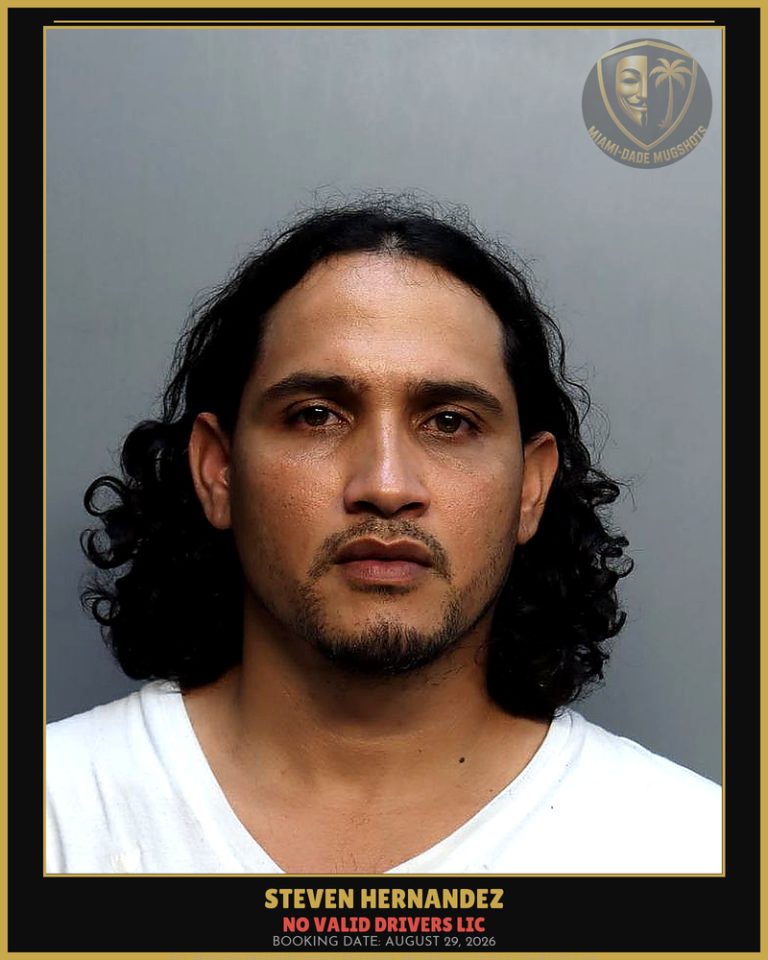 Hernandez Steven Arrested – NO VALID DRIVERS LIC – Miami-Dade County (August 29, 2026)