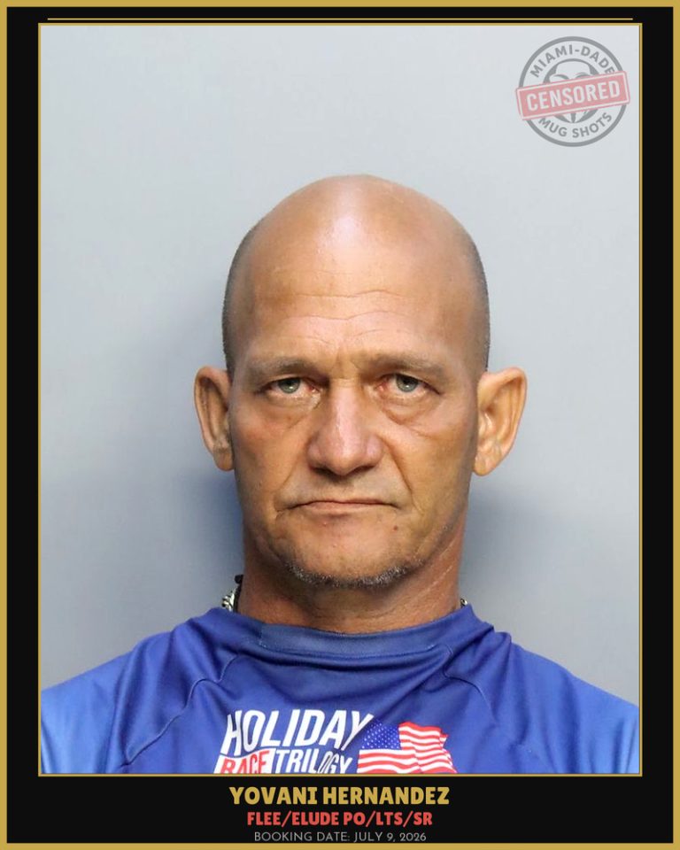 Hernandez Yovani Arrested – FLEE/ELUDE PO/LTS/SR – Miami-Dade County (July 9, 2026)