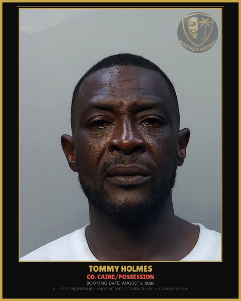 Holmes Tommy  Lee Arrested – Co. Caine/POSSESSION – Miami-Dade County (August 2, 2026)