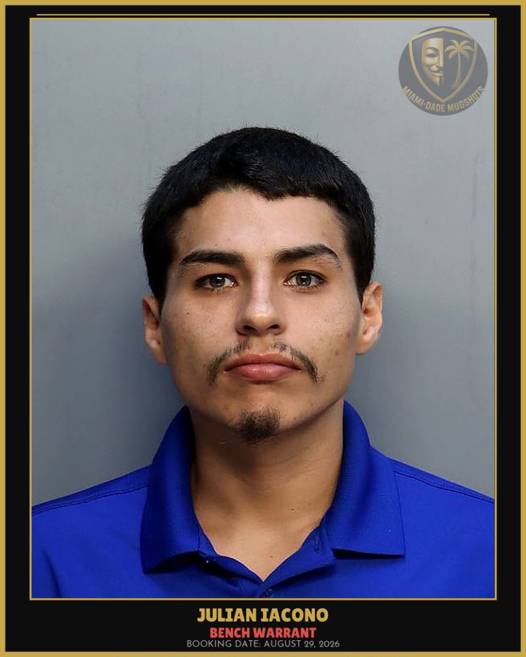 Iacono Julian  Fermin Arrested – BENCH WARRANT – Miami-Dade County (August 29, 2026)