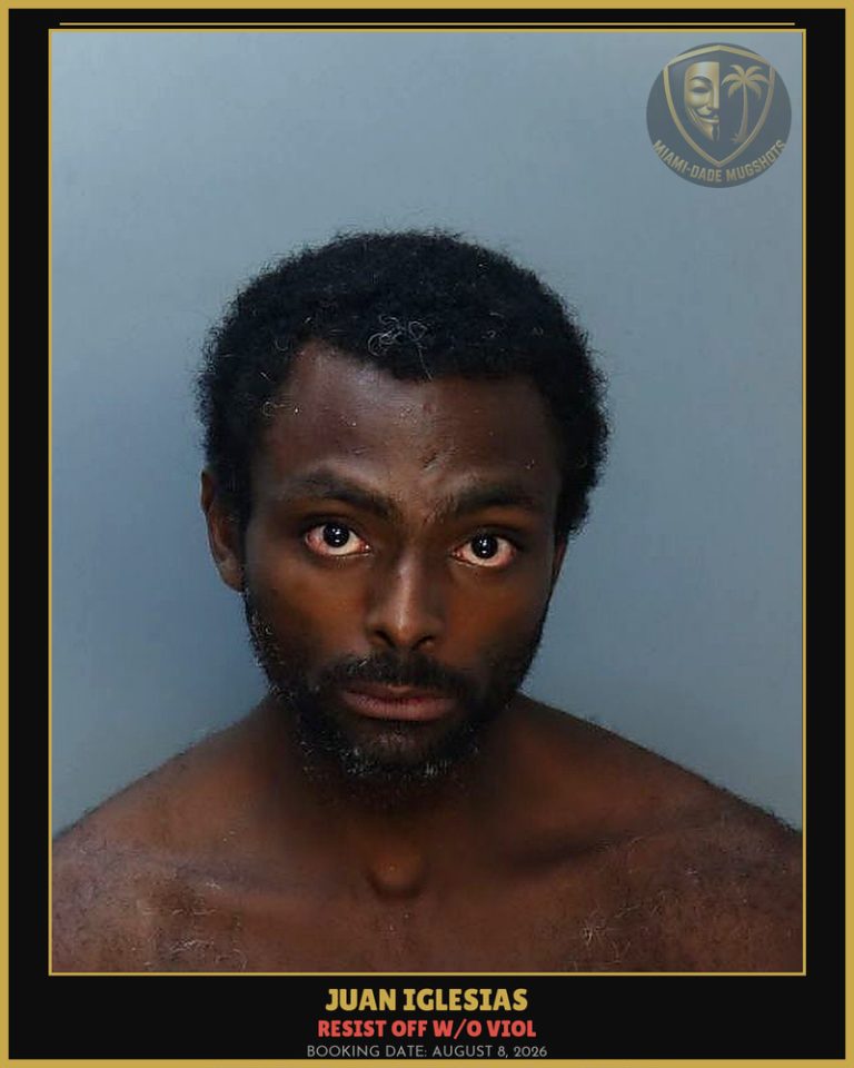Iglesias Juan  Emilio Arrested – RESIST OFF W/O VIOL – Miami-Dade County (August 8, 2026)