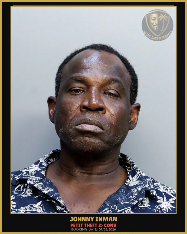 Inman Johnny Edward Arrested – PETIT THEFT 2> CONV – Miami-Dade County (July 28, 2026)