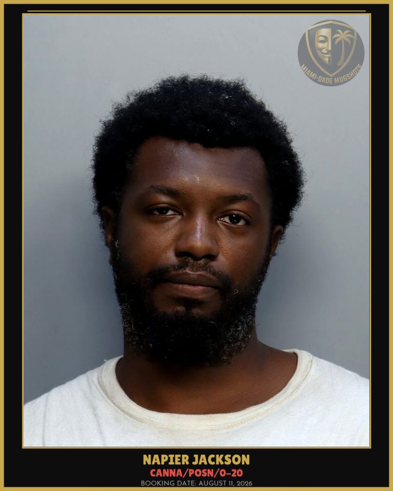Jackson Napier Arrested – Canna/POSN/0-20 – Miami-Dade County (August 11, 2026)