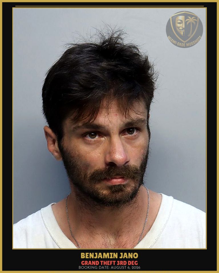 Jano Benjamin  Christopher Arrested – GRAND THEFT 3RD DEG – Miami-Dade County (August 6, 2026)