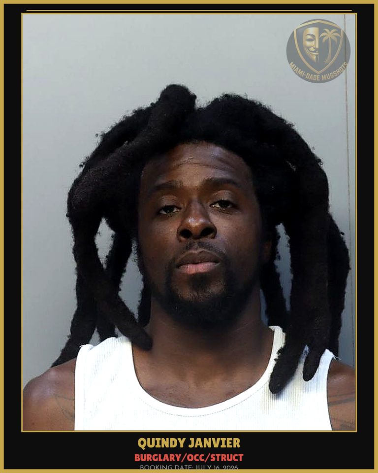 Janvier Quindy Arrested – BURGLARY/OCC/STRUCT – Miami-Dade County (July 16, 2026)