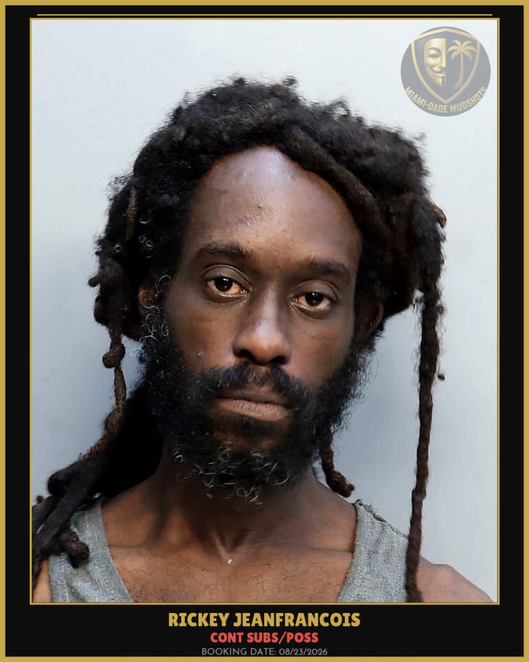 Jeanfrancois Rickey Arrested – CONT SUBS/POSS – Miami-Dade County (Unknown)