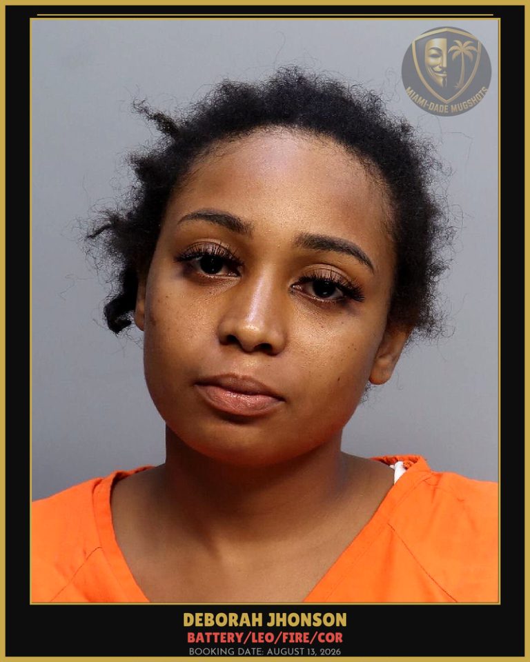 Jhonson Deborah G Arrested – BATTERY/LEO/FIRE/COR – Miami-Dade County (August 13, 2026)