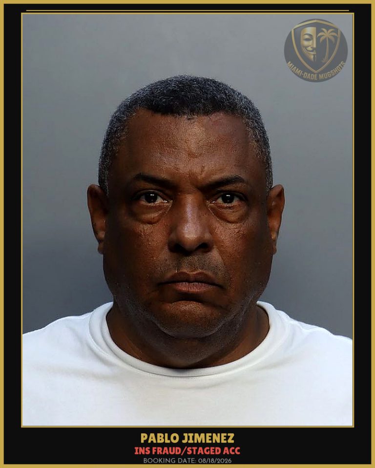 Jimenez Pablo Arrested – INS FRAUD/STAGED ACC – Miami-Dade County (Unknown)
