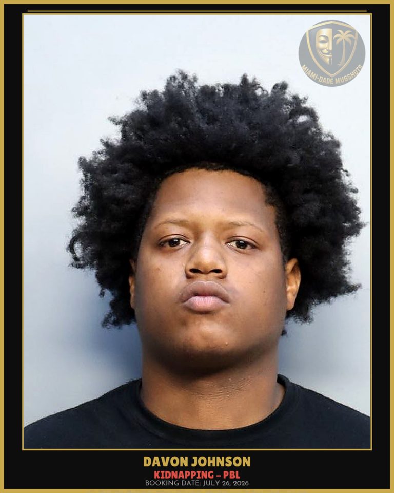 Johnson Davon  Antwon Arrested – KIDNAPPING – PBL – Miami-Dade County (July 26, 2026)