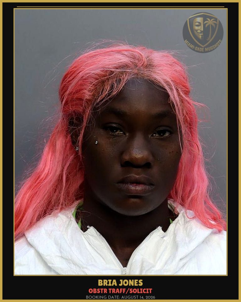 Jones Bria Arrested – OBSTR TRAFF/SOLICIT – Miami-Dade County (August 14, 2026)