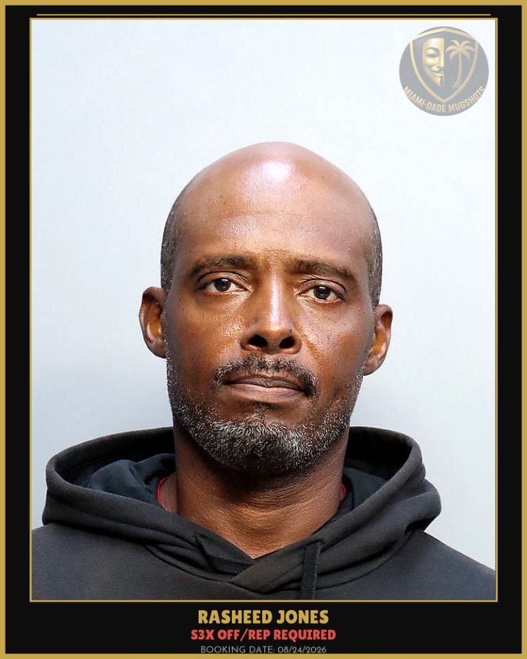 Jones Rasheed  Armahd Arrested – s3x OFF/REP REQUIRED – Miami-Dade County (Unknown)