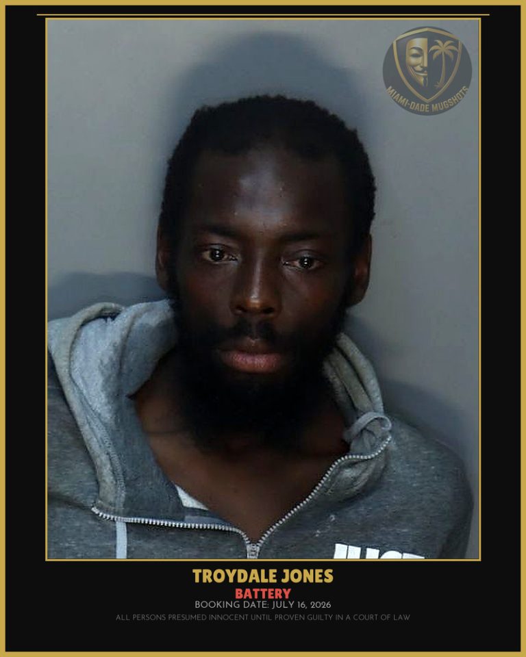 Jones Troydale  Rashad Arrested – BATTERY – Miami-Dade County (July 16, 2026)