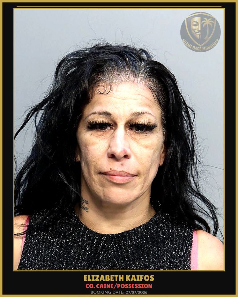 Kaifos Elizabeth Ana Arrested – Co. Caine/POSSESSION – Miami-Dade County (July 27, 2026)