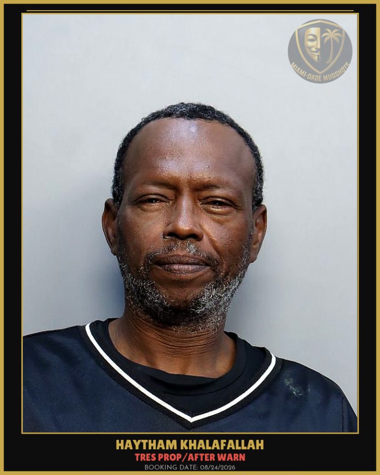 Khalafallah Haytham  Abdelrahman Arrested – TRES PROP/AFTER WARN – Miami-Dade County (Unknown)