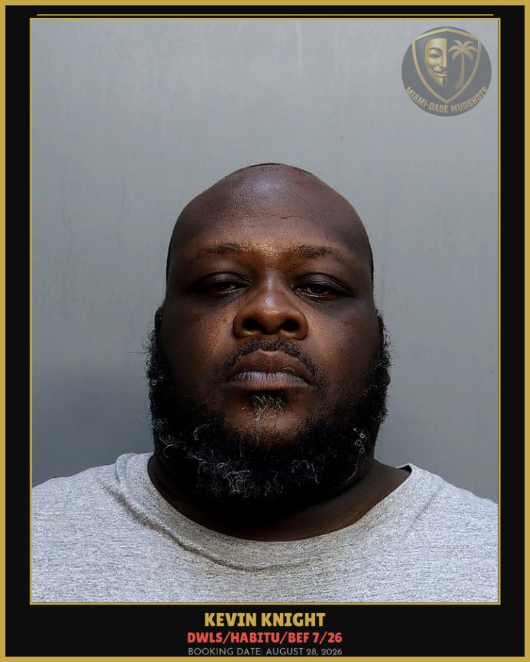 Knight Kevin Arrested – DWLS/HABITU/BEF 7/26 – Miami-Dade County (August 28, 2026)