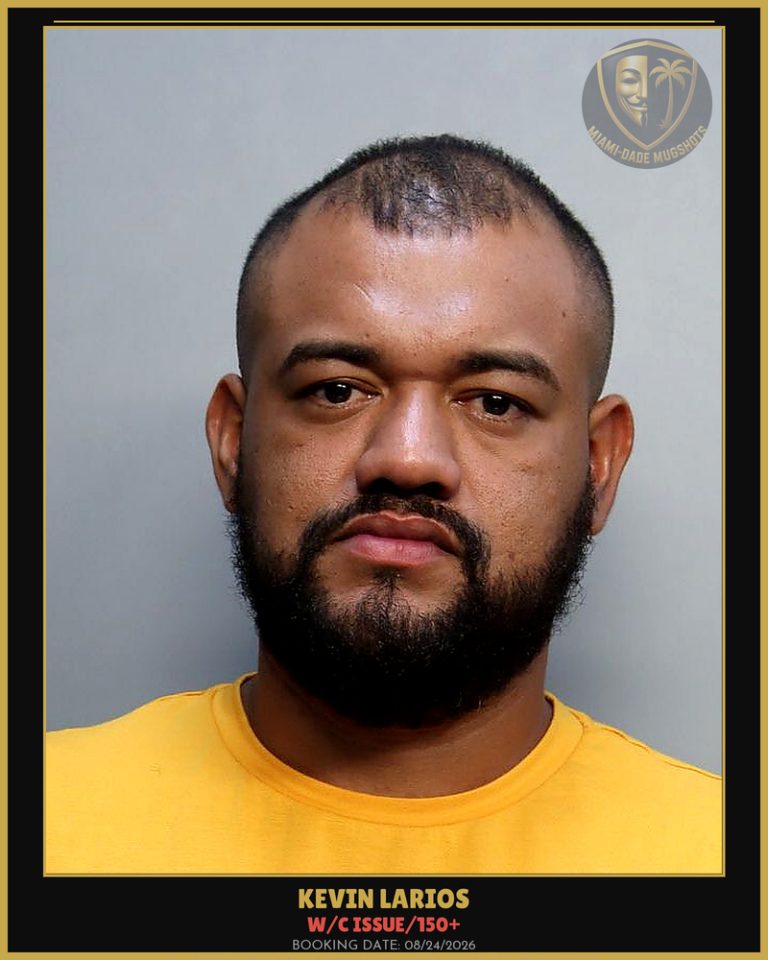 Larios Kevin  B Arrested – W/C ISSUE/150+ – Miami-Dade County (Unknown)