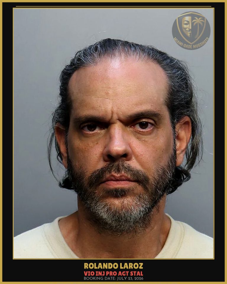 Laroz Rolando Arrested – VIO INJ PRO AGT STAL – Miami-Dade County (July 23, 2026)