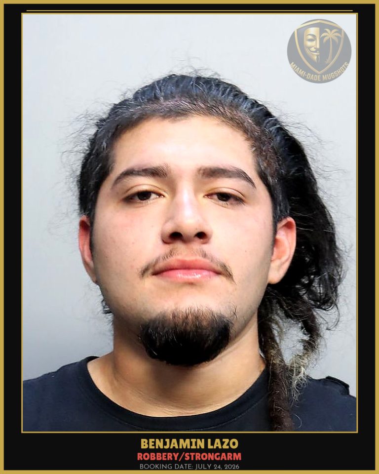 Lazo Benjamin Arrested – ROBBERY/STRONGARM – Miami-Dade County (July 24, 2026)