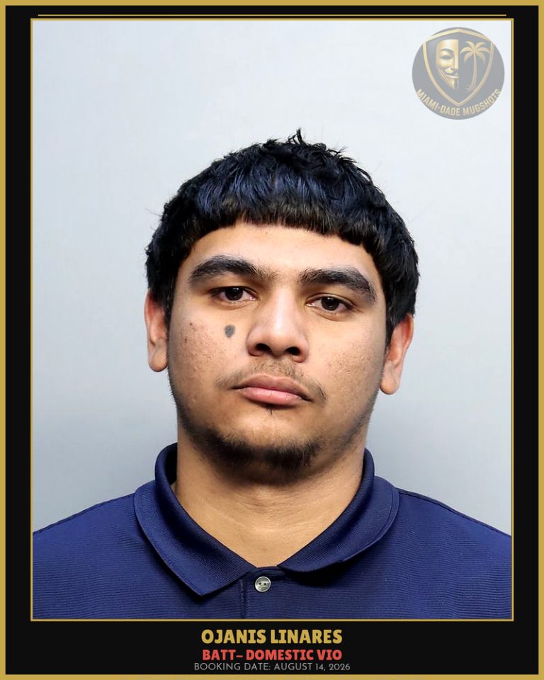 Linares Ojanis Rasheed Arrested – BATT- DOMESTIC VIO – Miami-Dade County (August 14, 2026)