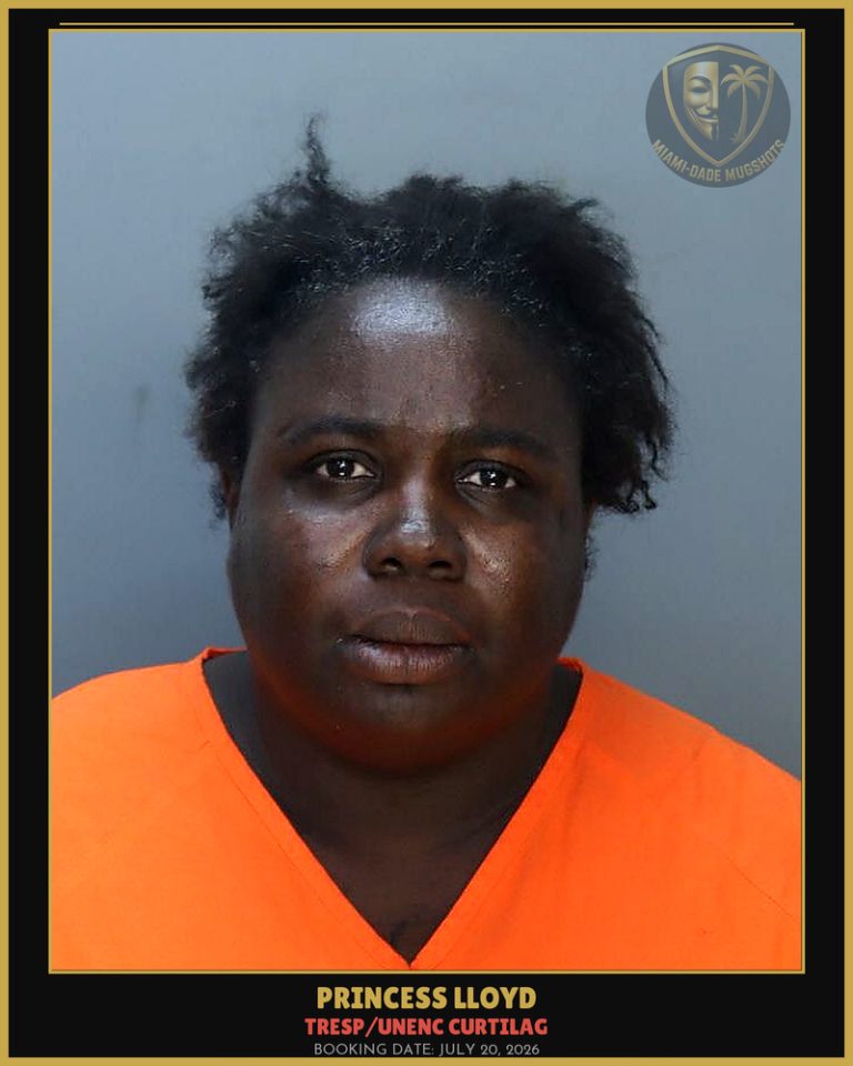 Lloyd Princess Arrested – TRESP/UNENC CURTILAG – Miami-Dade County (July 20, 2026)