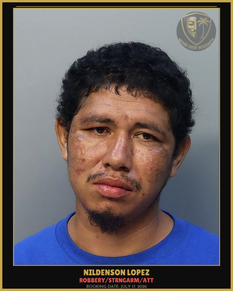 Lopez Nildenson Arrested – ROBBERY/STRNGARM/ATT – Miami-Dade County (July 17, 2026)